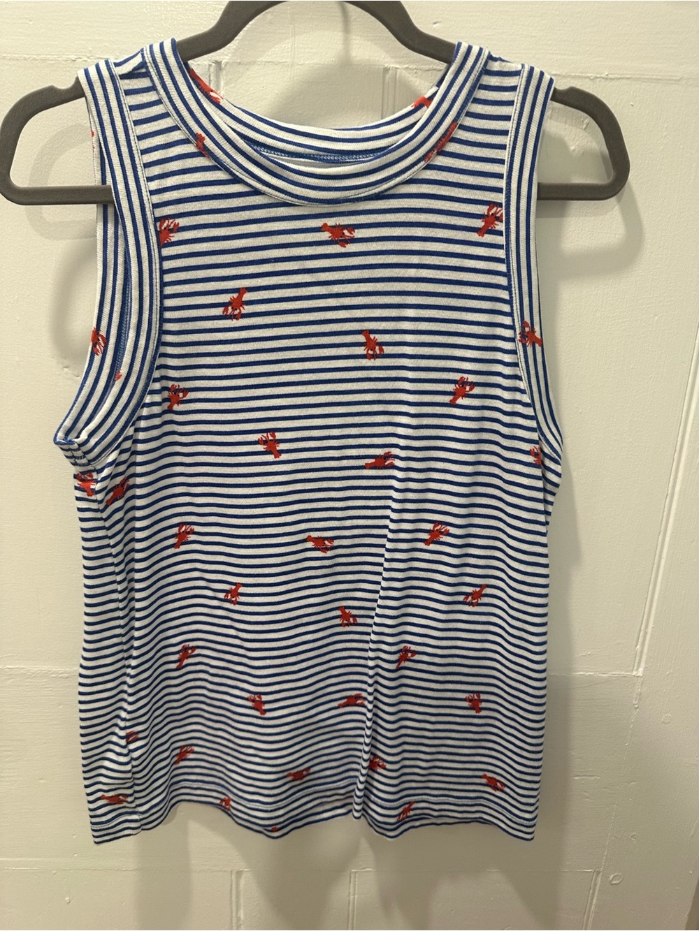 LOFT Blue and White Striped Top